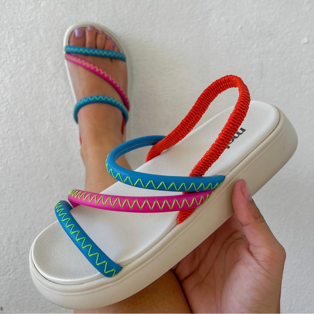 Multi Color White Sandals